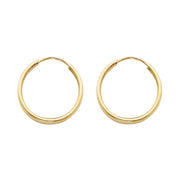 14K Gold 1.5mm Hoops