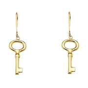 14K Gold Key Earrings