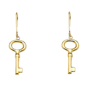 14K Gold Key Earrings