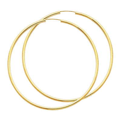 14K Gold 2mm Hoops