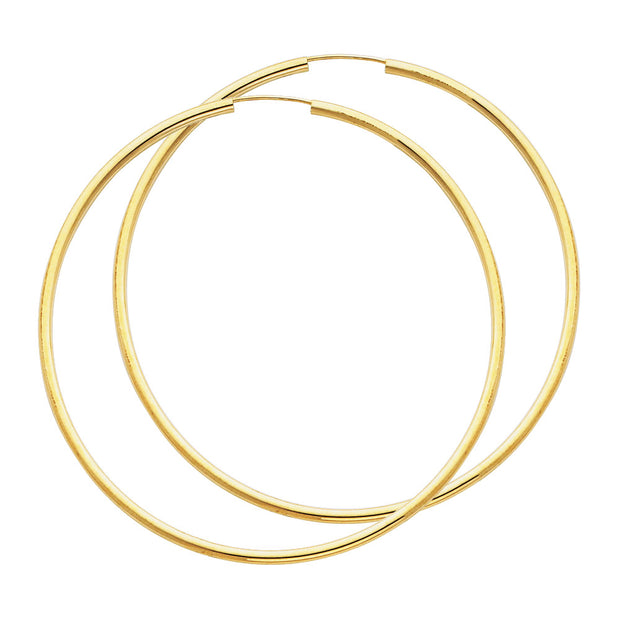 14K Gold 2mm Hoops