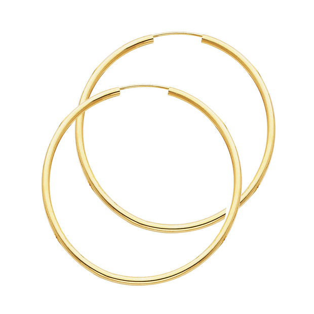 14K Gold 2mm Hoops