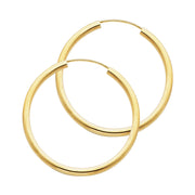 14K Gold 2mm Hoops