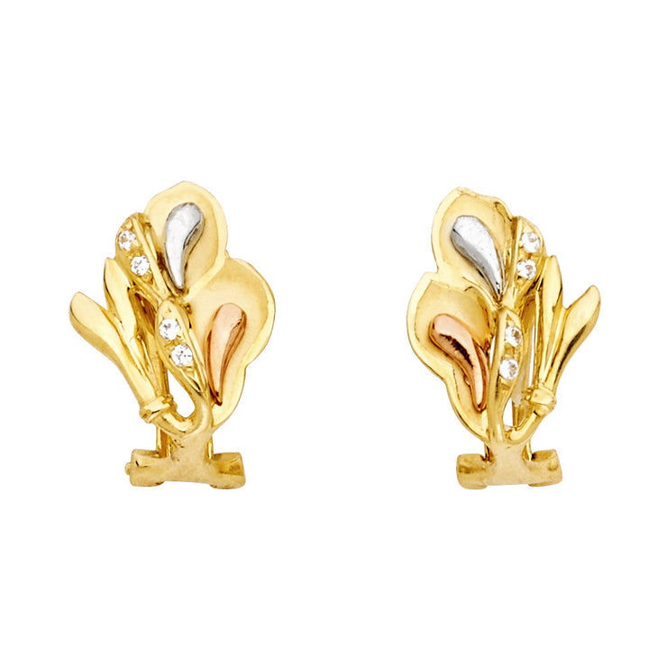 14K Gold Flower Earrings