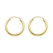 14K Gold 2mm Hoops