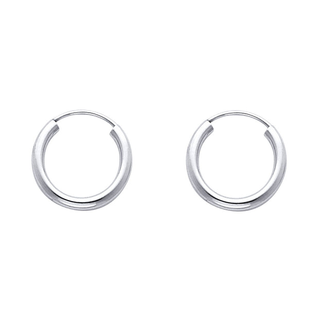 14K Gold 2mm Hoops