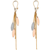 14K Gold Diamond Cut Hanging Earrings
