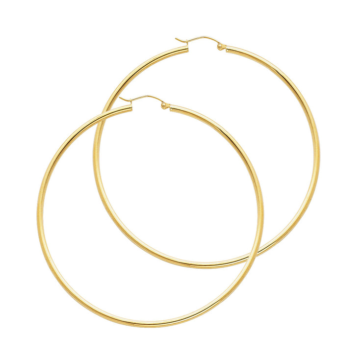 14K Gold 2mm Hoops