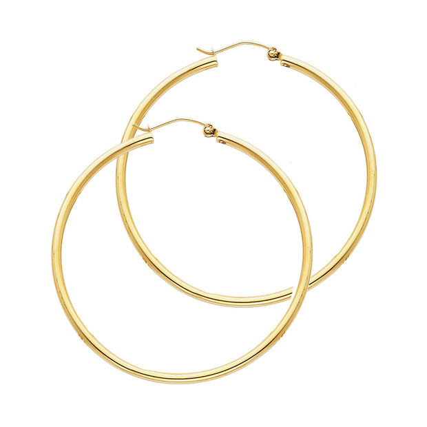 14K Gold 2mm Hoops