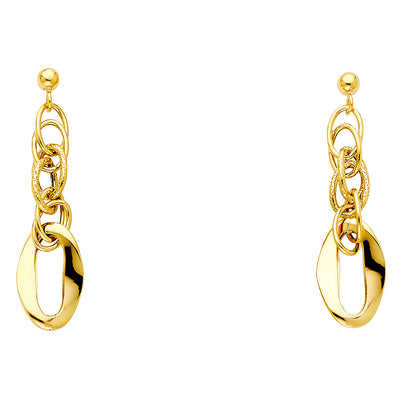 14K Gold Fancy Hollow Earrings