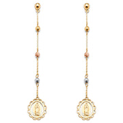 14K Gold Jesus Dangle Earrings