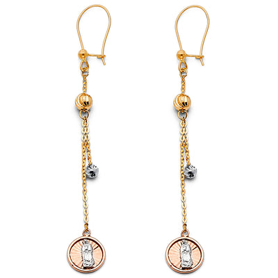 14K Gold Jesus Dangle Earrings