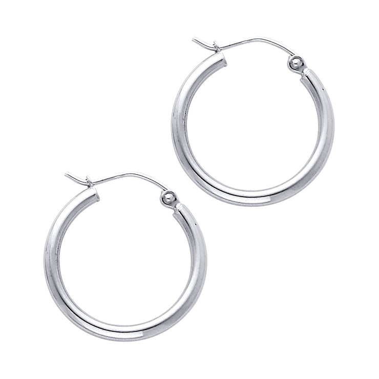 14K Gold 2mm Hoops