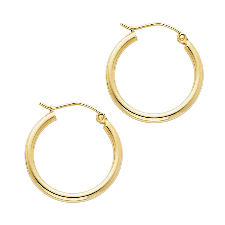 14K Gold 2mm Hoops