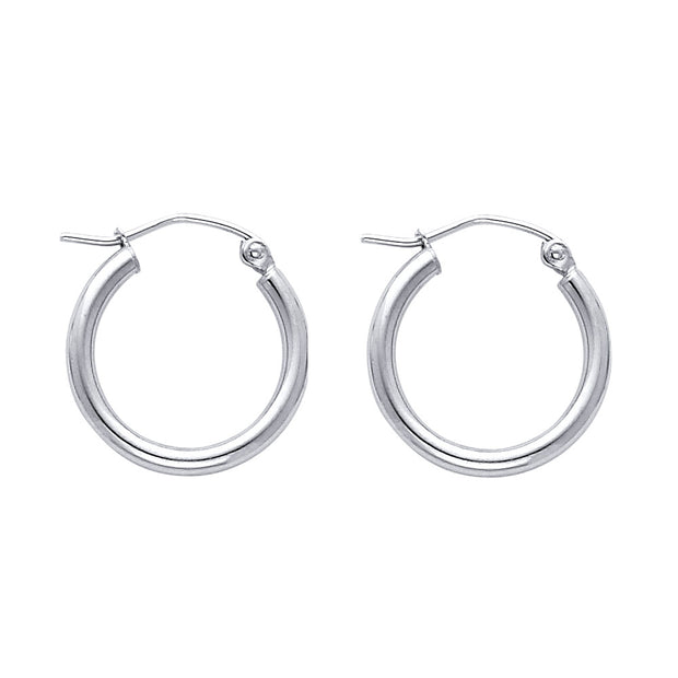 14K Gold 2mm Hoops