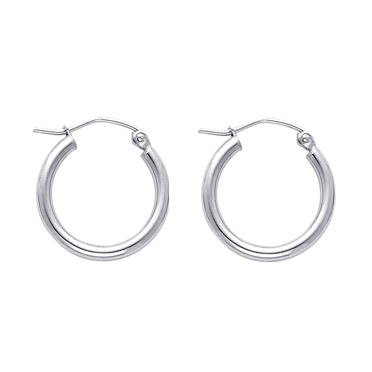 14K Gold 2mm Hoops