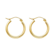 14K Gold 2mm Hoops