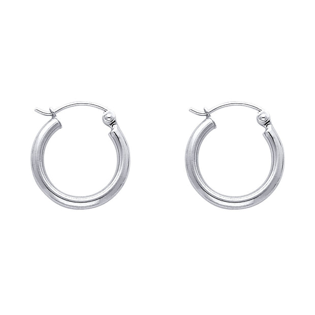 14K Gold 2mm Hoops