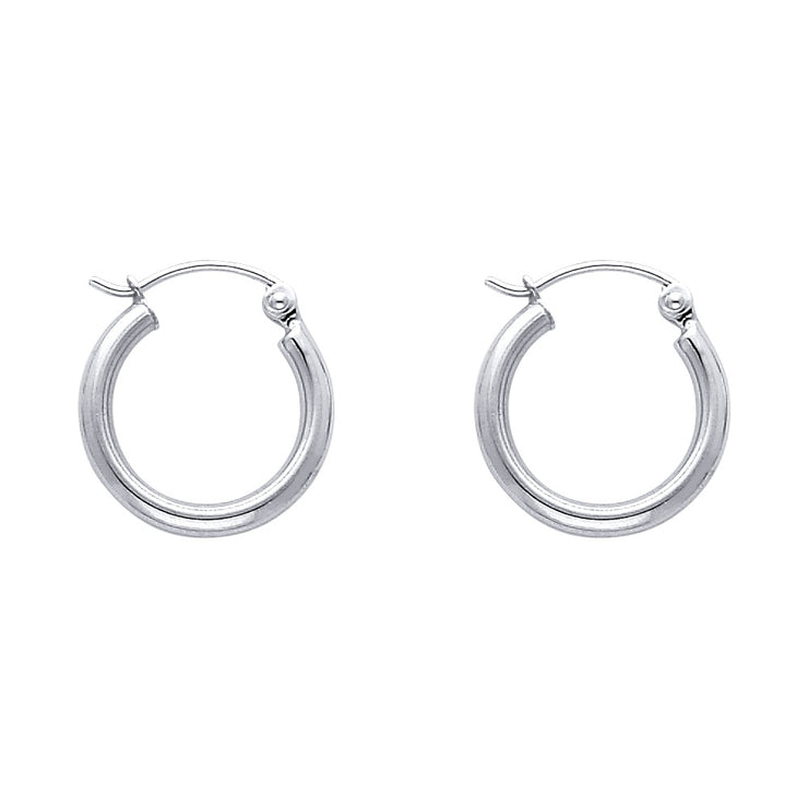 14K Gold 2mm Hoops