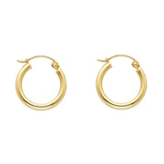 14K Gold 2mm Hoops