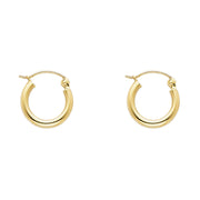 14K Gold 2mm Hoops