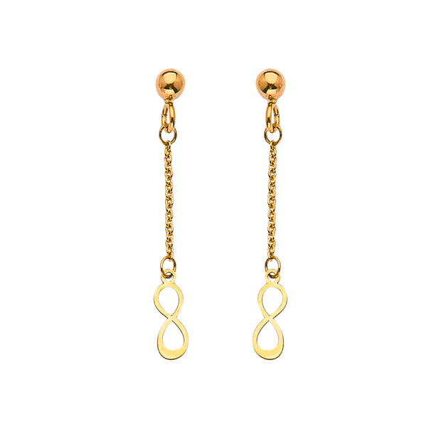 14K Gold Fancy Infinity Dangle Earrings