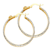 14K Gold Greek Design Hoops