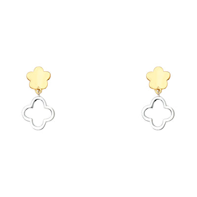 14K Gold Fancy Double Clover Earrings