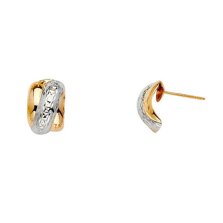 14K Gold Half Huggie Hoops