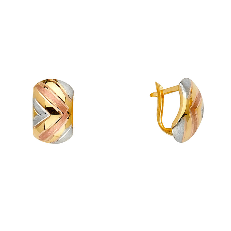 14K Gold Half Huggie Hoops