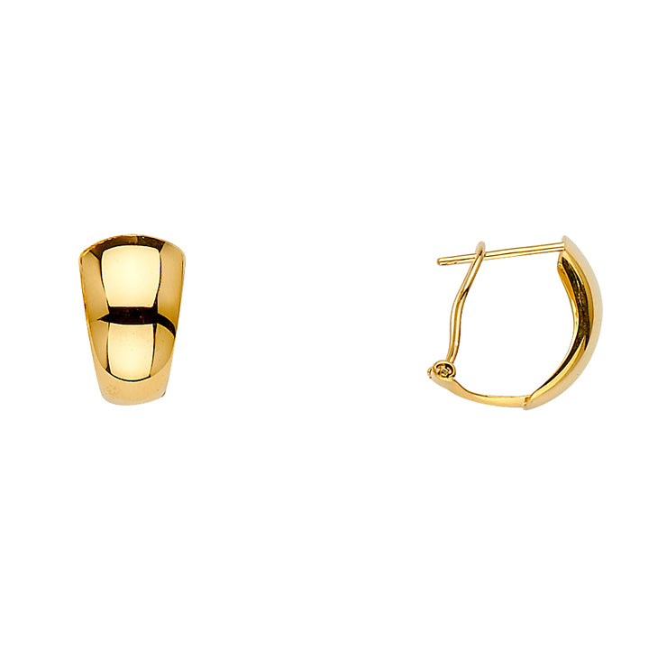 14K Gold Half Huggie Hoops