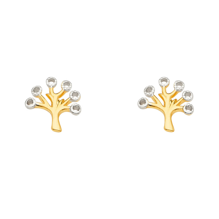 14K Gold Family Tree Earrings