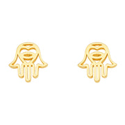 14K Gold Hamsa Earrings