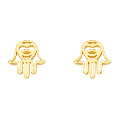 14K Gold Hamsa Earrings