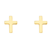 14K Gold Religious Cross Earrings