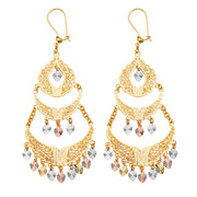 14K Gold Filigree Chandelier Earrings