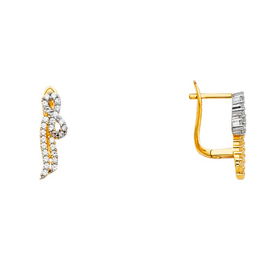 14K Gold CZ Stone Earrings