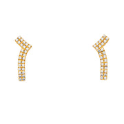 14K Gold CZ Stone Earrings