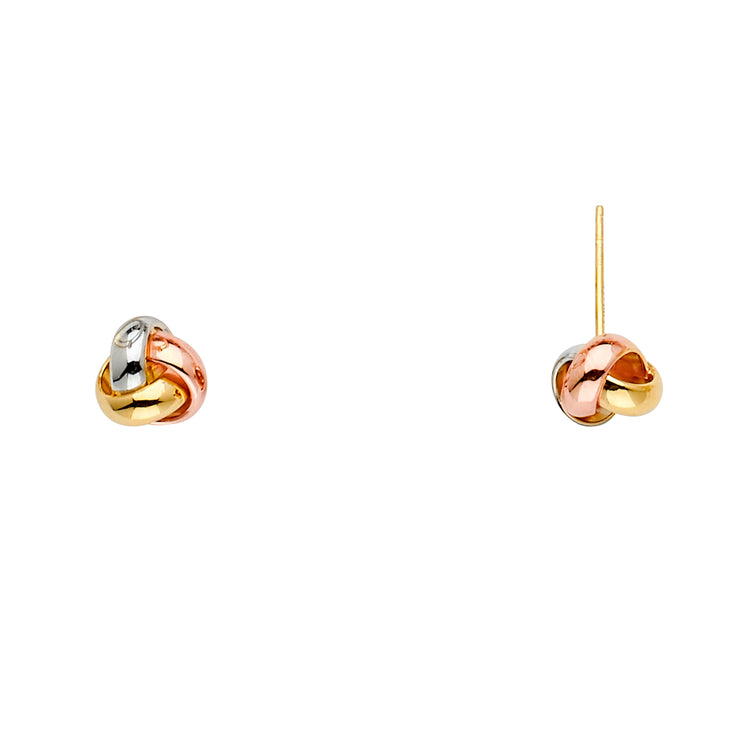 14K Gold Love Knot Stud Earrings