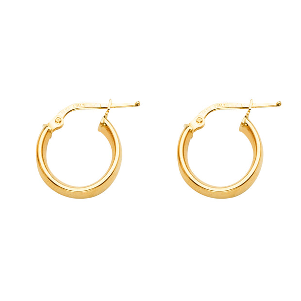 14K Gold Round Hollow Chunky Hoops