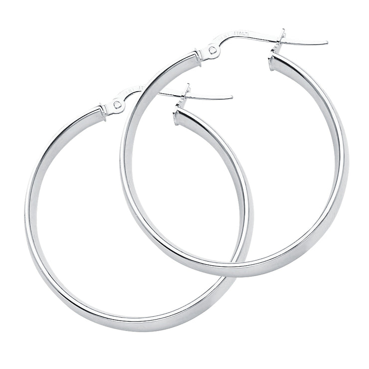 14K Gold Round Hollow Chunky Hoops