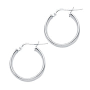 14K Gold Round Hollow Chunky Hoops