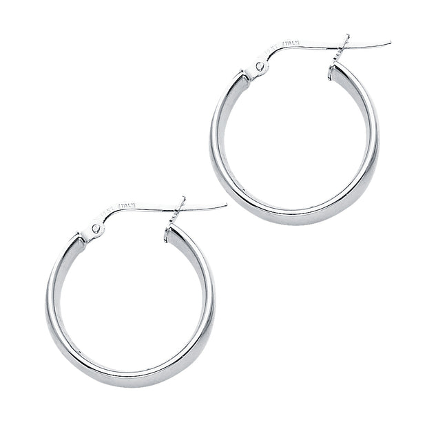 14K Gold Round Hollow Chunky Hoops