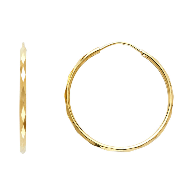 14K Gold 1.5mm Hoops