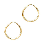 14K Gold 1.5mm Hoops