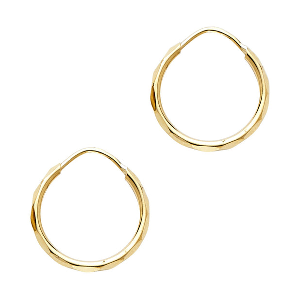 14K Gold 1.5mm Hoops