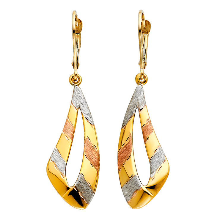 14K Gold Fancy Dangle Hanging Earrings