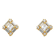 14K Gold CZ Stone Earrings