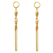 14K Gold Fancy Beaded Tassel Hanging Earrings
