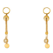 14K Gold Fancy Circle Earrings